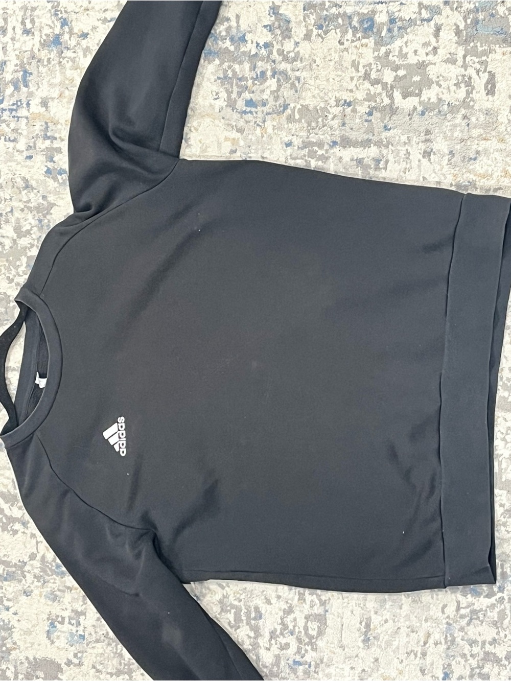 adidas Black Pullover Sweatshirt with Small White Logo